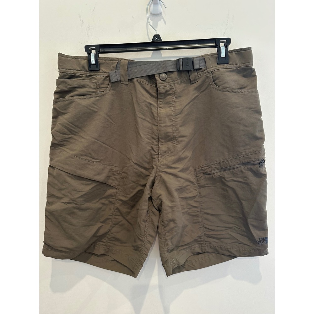 The North Face Mens Paramount Horizon Hiking Shorts Olive Brown XL Belted Cargo